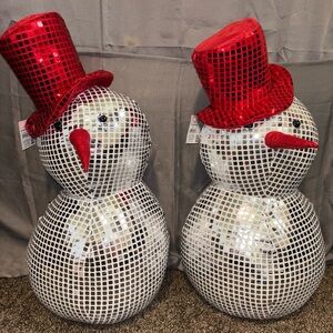 Lot Of 2 Disco Ball Snowman Plush New With Tags 24”perfect for Christmas